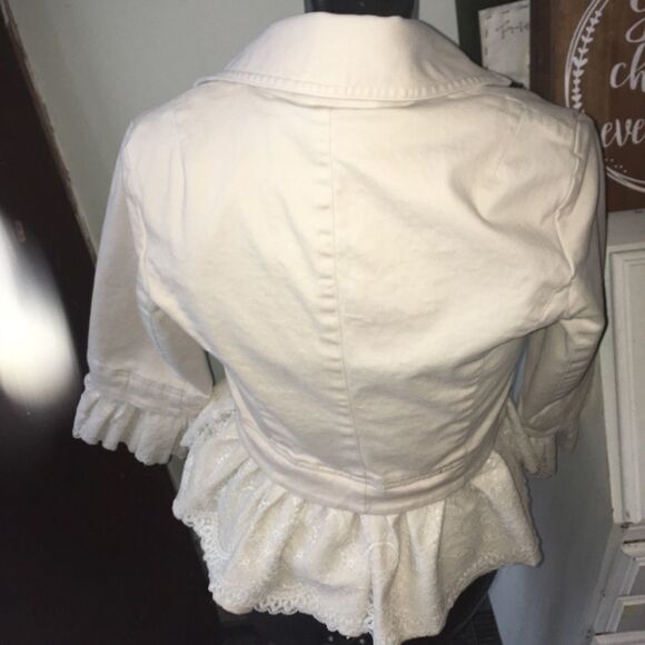 Robert Rodriguez cream lace detail Bridgerton Regency size 10 blazer Charmed - Picture 5 of 5